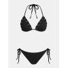imageCUPSHE Womens Bikini Sets Two Piece Swimsuit Sexy Bathing Suit Cheeky Bottom Triangle Top Back Tie Low RiseBlack