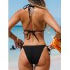 imageCUPSHE Womens Bikini Sets Two Piece Swimsuit Sexy Bathing Suit Cheeky Bottom Triangle Top Back Tie Low RiseBlack