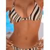 imageCUPSHE Womens Bikini Sets Two Piece Swimsuit V Neck Halter Straps Low Rise Cheeky Bottom Sexy SwimwearZebraBeige