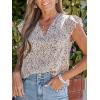 imageCUPSHE Womens Floral V Neck Lace Blouse Short Sleeve Ruffle Sleeve Summer Tops Casual Loose Fit ShirtColorful