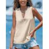 imageCUPSHE Womens Lace Top V Neck Sleeveless Summer Beach Tank Top Blouse ShirtBeige