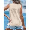 imageCUPSHE Womens Lace Top V Neck Sleeveless Summer Beach Tank Top Blouse ShirtBeige