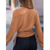 imageCUPSHE Womens Off The Shoulder Top Fall 2025 Oversized Knit Long Lantern Sleeves Pullover BlousesBrown