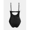 imageCUPSHE Womens One Piece Swimsuit Tummy Control V Neck Bathing Suit Ruched Slimming Swimwear Shining Cutout Back HookBlack