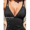imageCUPSHE Womens One Piece Swimsuit Tummy Control V Neck Bathing Suit Ruched Slimming Swimwear Shining Cutout Back HookBlack