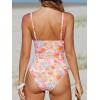 imageCUPSHE Womens One Piece Swimsuit Tummy Control V Neck Bathing SuitsOrangeYellow Floral