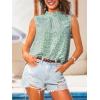 imageCUPSHE Womens Sleeveless Blouses Shirts High Neck Summer Casual Blouses Tank TopsGreen