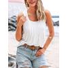 imageCUPSHE Womens Summer Tank Top Sleeveless Pleated Dressy Casual Scooped Neck Summer Solid Tops Blouses T ShirtsWhite