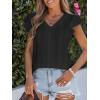 imageCUPSHE Womens Summer Tops Eyelet Embroidered Flutter Sleeves Button Fron Top Blouse 2025 FashionBlack