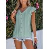 imageCUPSHE Womens Summer Tops Eyelet Embroidered Flutter Sleeves Button Fron Top Blouse 2025 FashionGreen