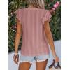 imageCUPSHE Womens Summer Tops Eyelet Embroidered Flutter Sleeves Button Fron Top Blouse 2025 FashionPink