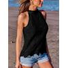 imageCUPSHE Womens Tank Tops Hollow Out Lace Boho Blouse Eyelet Embroidery Sleeveless Tops ShirtsBlack