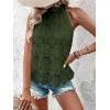 imageCUPSHE Womens Tank Tops Hollow Out Lace Boho Blouse Eyelet Embroidery Sleeveless Tops ShirtsGreen