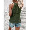imageCUPSHE Womens Tank Tops Hollow Out Lace Boho Blouse Eyelet Embroidery Sleeveless Tops ShirtsGreen