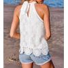 imageCUPSHE Womens Tank Tops Hollow Out Lace Boho Blouse Eyelet Embroidery Sleeveless Tops ShirtsWhite