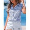imageCUPSHE Womens Top Botton Down V Neck Stripe Sleeveless Relaxed Blouse Casual Loose SummerBlue