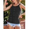imageCUPSHE Womens Top Hollow Lace Tank Top Casual Mock Neck Sleeveless Summer Vest Blouses 2025 FashionBlack