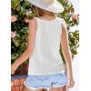 imageCUPSHE Womens Top Hollow Lace Tank Top Casual Mock Neck Sleeveless Summer Vest Blouses 2025 FashionWhite