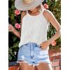 imageCUPSHE Womens Top Hollow Lace Tank Top Casual Mock Neck Sleeveless Summer Vest Blouses 2025 FashionWhite
