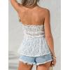 imageCUPSHE Womens Top Lace Peplum Top Elegant Tube Top Summer Sleeveless OffShoulder Blouse Casual Party Beach LooseWhite