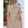 imageCUPSHE Womens Top Round Neck Stripe Sleeveless Front Tied Blouse Summer Loose Casual Dressy Shirt 2025 TrendyBlack