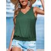 imageCUPSHE Womens Top V Neck Knit Sleeveless Shirts Dressy Tank Tops 2025 Fashion Blouse Summer CasualGreen