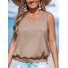 imageCUPSHE Womens Top V Neck Knit Sleeveless Shirts Dressy Tank Tops 2025 Fashion Blouse Summer CasualKhaki