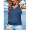 imageCUPSHE Womens Top V Neck Knit Sleeveless Shirts Dressy Tank Tops 2025 Fashion Blouse Summer CasualNavy