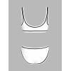 imageCUPSHE Womens Two Piece Bikini Sets Scoop Neck Bathing Suits Color Block Button Wide Straps Mide Rise SwimwearWhiteBlack