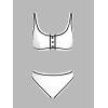imageCUPSHE Womens Two Piece Bikini Sets Scoop Neck Bathing Suits Color Block Button Wide Straps Mide Rise SwimwearWhiteBlack