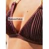 imageCUPSHE Womens Two Piece Bikini Sets V Neck Bathing Suits Textured Halter Side Shirred Back Hook Adjustable StrapsBrown