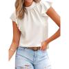 imageCUPSHE SleevelessTank Tops for Women Summer Ruffle Sleeve Mock Neck Going Out Top Vacation Outfits Dressy Work ShirtWhite