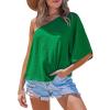 imageCUPSHE Women Off Shoulder Tops Summer Causal Loose Fit Short Sleeve T Shirts Beach Vacation Clothes Going Out TopGreen