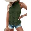 imageCUPSHE Womens Tank Tops Hollow Out Lace Boho Blouse Eyelet Embroidery Sleeveless Tops ShirtsGreen