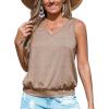 imageCUPSHE Womens Top V Neck Knit Sleeveless Shirts Dressy Tank Tops 2025 Fashion Blouse Summer CasualKhaki