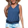 imageCUPSHE Womens Top V Neck Knit Sleeveless Shirts Dressy Tank Tops 2025 Fashion Blouse Summer CasualNavy
