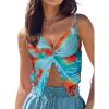 imageCUPSHE Womens V Neck Sexy Crop Top Twist Front Beach Top Spaghetti Strap Cami TopsBlue