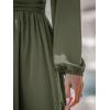 imageCUPSHE Fall Dresses for Women V Neck Long Sleeve Tunic Waist Slit Solid Color A Line Midi Casual DressOlive Green