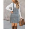 imageCUPSHE Women Corduroy Fall Dresses Front Bib Pocket Square Neck Wide Strap Casual Overall Mini DressBlue Plaid