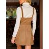 imageCUPSHE Women Fall Overall Dresses Faux Suede V Neck Button Down Belted Tie Pinafore Mini DressBrown