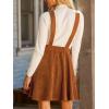 imageCUPSHE Womens Corduroy Fall Overall Dress Square Neck Adjustable Straps Ruffle Hem Casual Pinafore Mini DressBrown