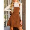 imageCUPSHE Womens Corduroy Fall Overall Dress Square Neck Adjustable Straps Ruffle Hem Casual Pinafore Mini DressBrown