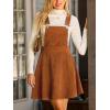 imageCUPSHE Womens Corduroy Fall Overall Dress Square Neck Adjustable Straps Ruffle Hem Casual Pinafore Mini DressBrown