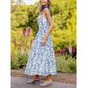 imageCUPSHE Womens Floral Summer Dresses Wedding Guest A Line Sleeveless Tie Strap Maxi DressBlue