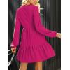 imageCUPSHE Womens Mini Fall Dresses Knit Casual Long Sleeve Crew Neck Flowy Tiered Ruffled Short Sweater DressHot Pink