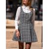 imageCUPSHE Womens Mini Overall Dresses Scoop Neck Plaid Sleeveless Casual Short A Line Cute Fall Pinafore DressBlack Plaid