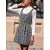 imageCUPSHE Womens Mini Overall Dresses Scoop Neck Plaid Sleeveless Casual Short A Line Cute Fall Pinafore DressBlack Plaid