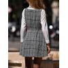 imageCUPSHE Womens Mini Overall Dresses Scoop Neck Plaid Sleeveless Casual Short A Line Cute Fall Pinafore DressBlack Plaid