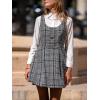 imageCUPSHE Womens Mini Overall Dresses Scoop Neck Plaid Sleeveless Casual Short A Line Cute Fall Pinafore DressBlack Plaid