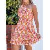 imageCUPSHE Womens One Shoulder Floral Summer Dresses Vacation Casual Mini Dress Short Sleeveless Beach SundressOrange Floral